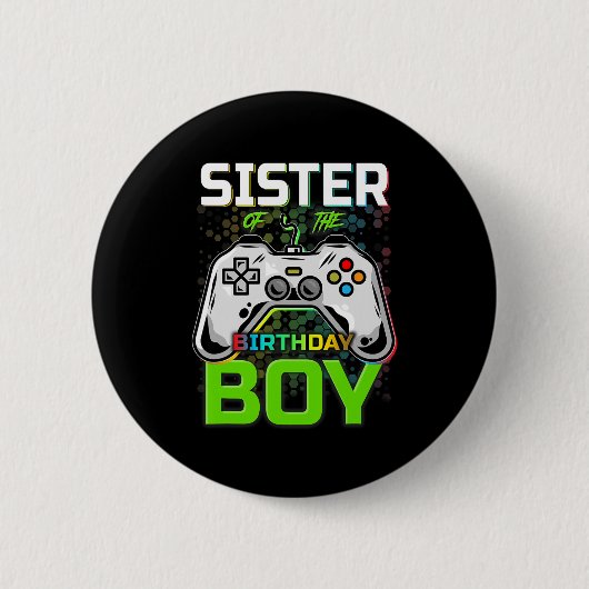 Der Geburtstagskind spielt Videospiele-Geschenke Button (Vorderseite)