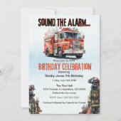 Der Geburtstagsparty-Junge von Feuermännern Einladung (Vorderseite)