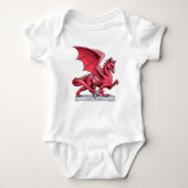 Der Geburtsteinzeitdrache im Juli: Ruby Baby Strampler (Vorderseite)