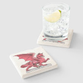 Der Geburtsteinzeitdrache im Juli: Ruby Steinuntersetzer (Seitenansicht)