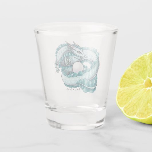 Der Geburtsteinzeitdrache vom Juni: Perle Schnapsglas (Rückseite)