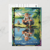 Der Gedanke des alten Fischers Postkarte (Vorne/Hinten)