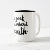 Der Geek erbt die Erdkaffee-Tasse Zweifarbige Tasse (VorderseiteRechts)