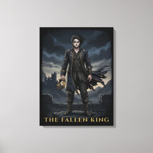 Der gefallene König Gothic Dark Fantasy Design Leinwanddruck (Vorderseite)