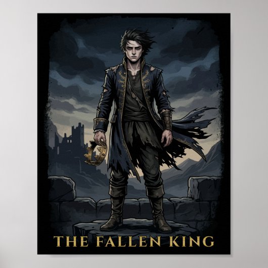 Der gefallene König Gothic Dark Fantasy Design Poster (Vorne)