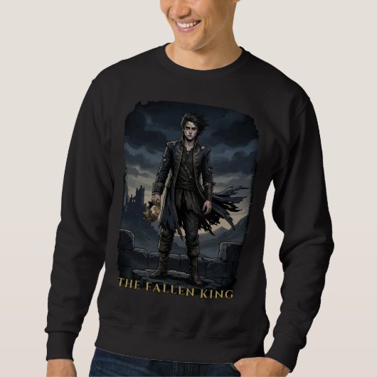 Der gefallene König Gothic Dark Fantasy Design Sweatshirt (Vorderseite)