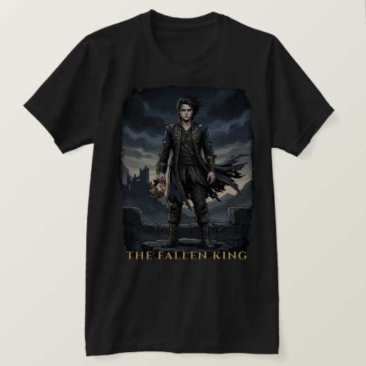 Der gefallene König Gothic Dark Fantasy Design T-Shirt (Design vorne)