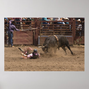 Der gefallene Reiter ist dabei, seinem wütenden Re Poster