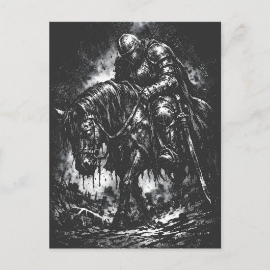 Der gefallene Ritter von BurnsInHell Postkarte (Vorderseite)