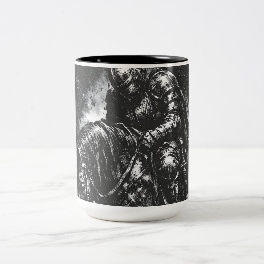 Der gefallene Ritter von BurnsInHell Zweifarbige Tasse (Mittel)