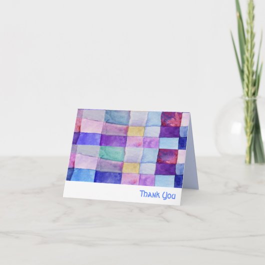 Der gefaltete AQUARELL-PATCHWORK-BAUM danken Ihnen Dankeskarte (Vorderseite)
