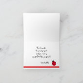 Der gefaltete Marienkäfer danken Ihnen Dankeskarte (Innenseite)