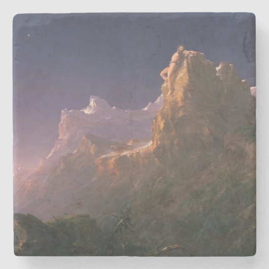 Der gefesselte Prometheus (von Thomas Cole) Steinuntersetzer (Vorderseite)