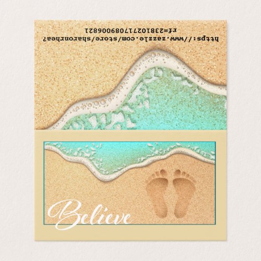 Der geflochtene Fußabdruck in der Sand-Business-Ka Visitenkarten (Außenseite Aufgefaltet)