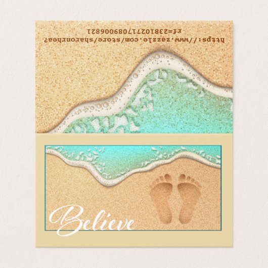 Der geflochtene Fußabdruck in der Sand-Business-Ka Visitenkarten (Außenseite Aufgefaltet)