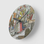 Der Geflügelmarkt (farbige Gravur) Runde Wanduhr (Winkel)