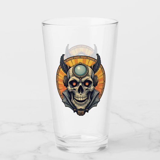 Der geflügelte Schädel. Glas (Vorderseite)