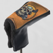 Der geflügelte Schädel.  Golf Headcover (3/4 Vorderseite)