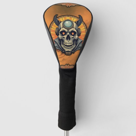 Der geflügelte Schädel.  Golf Headcover (Vorderseite)