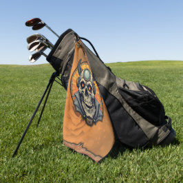 Der geflügelte Schädel. Golfhandtuch