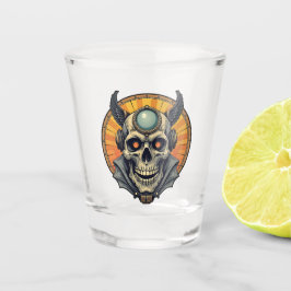 Der geflügelte Schädel. Schnapsglas