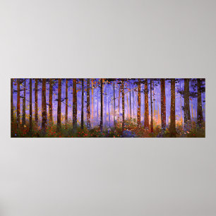 Der Geheime Weg des Hirsches - weite Waldlandschaf Poster