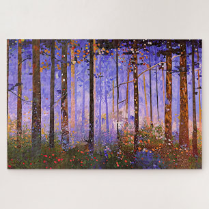 Der Geheime Weg des Hirsches - weite Waldlandschaf Puzzle