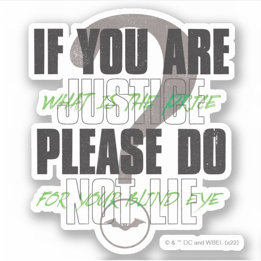 Der Geiger - wenn Sie Gerechtigkeit haben, bitte n Aufkleber (Vorderseite)