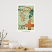 Der Geist Amerikas - Vintages rotes Kreuz-Poster Poster (Küche)