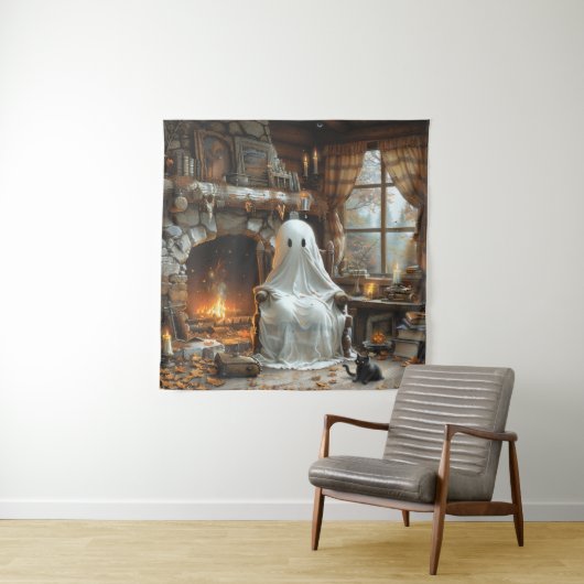 Der Geist auf Ember Hollow Halloween Wandteppich (Beispiel)