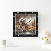 Der Geist der Nation: Der Flüstern des Tigerherzes Quadratische Wanduhr (Zuhause)