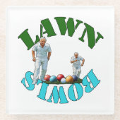 Der Geist der Rasenschüsseln: Bowler und Bowls Glasuntersetzer (Vorderseite)
