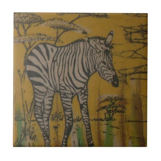 Der Geist der Serengeti: Zebra Weiden im Mara Fliese (Vorderseite)