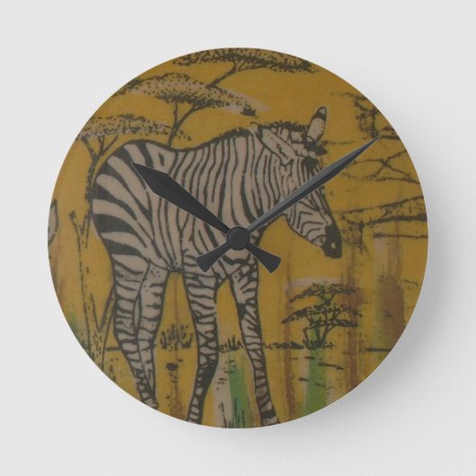 Der Geist der Serengeti: Zebra Weiden im Mara Runde Wanduhr (Vorderseite)