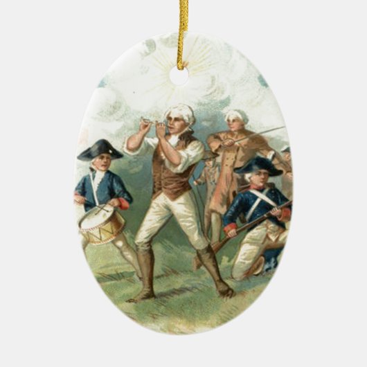 Der Geist der US-Flagge des 76 Soldier Drummer Boy Keramik Ornament (Vorne)