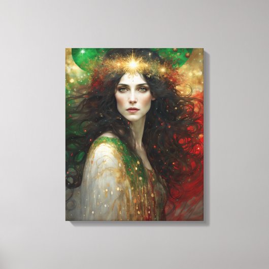 Der Geist der Weihnachten Schöne Frau Leinwanddruck (Vorderseite)
