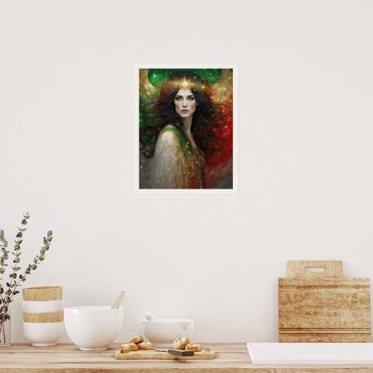 Der Geist der Weihnachten Schöne Frau Poster (Küche)