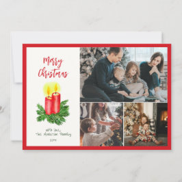 Der Geist der Weihnachts-Adventskerzen 3 Foto Rot Feiertagskarte