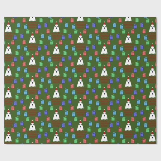 Der Geist der Weihnachtsgeschenke lustig Geschenkpapier (Flach)