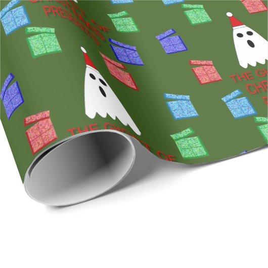 Der Geist der Weihnachtsgeschenke lustig Geschenkpapier (Rolleneckpunkt)