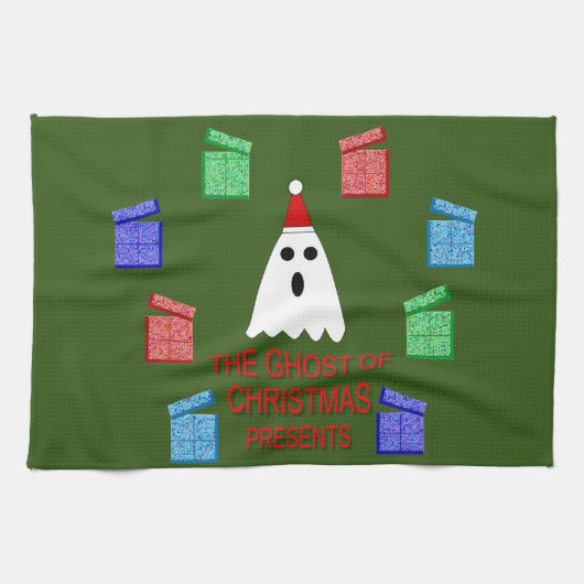 Der Geist der Weihnachtsgeschenke lustig Geschirrtuch (Horizontal)