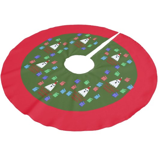 Der Geist der Weihnachtsgeschenke lustig Polyester Weihnachtsbaumdecke (Schrägansicht)