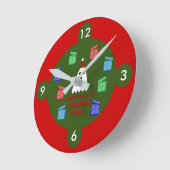 Der Geist der Weihnachtsgeschenke lustig Runde Wanduhr (Winkel)