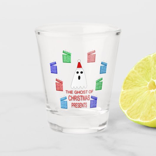 Der Geist der Weihnachtsgeschenke lustig Schnapsglas (Vorderseite)
