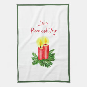 Der Geist der Weihnachtskerzen Liebe Frieden & Fre Geschirrtuch