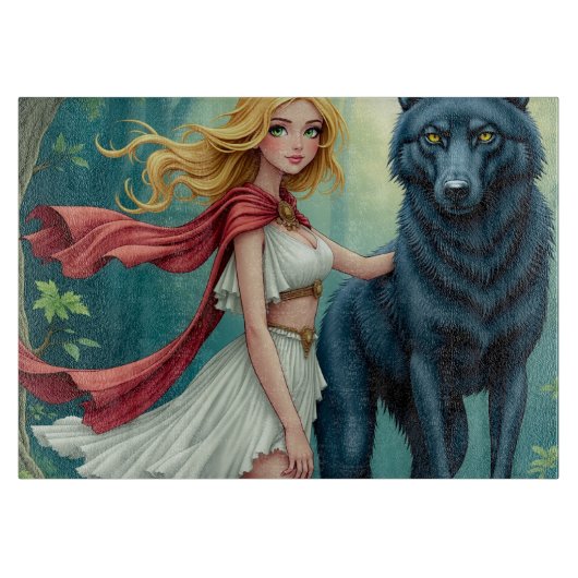 Der Geist des Waldes: Harmonie mit dem Wolf Schneidebrett (Vorderseite)