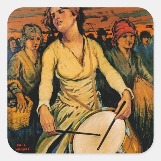 Der Geist des weiblichen Powers Quadratischer Aufkleber (Vorderseite)