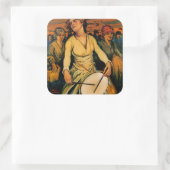 Der Geist des weiblichen Powers Quadratischer Aufkleber (Tasche)