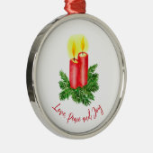 Der Geist des Weihnachtsaufwachses Candles Peace & Ornament Aus Metall (Rechts)