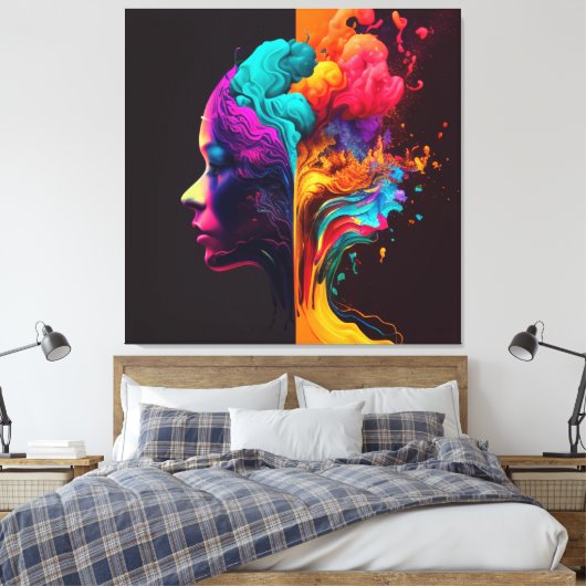 Der Geist einer Frau in blühenden Bewegungen. Leinwanddruck (Insitu (Schlafzimmer))